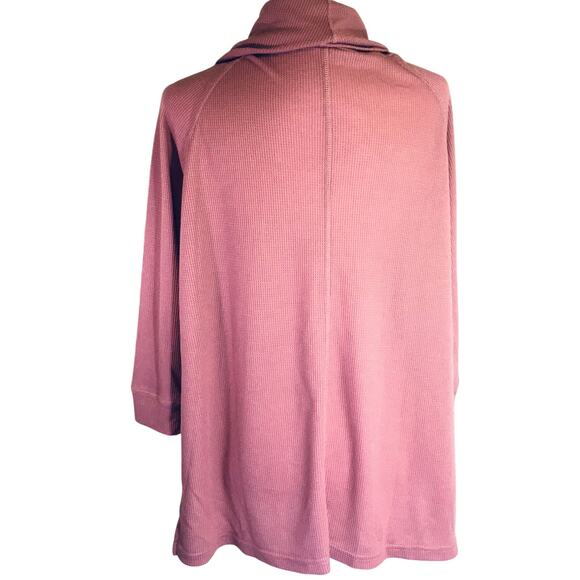 JACK by BB DAKOTA Women's Mauve Thermal Knit Tunic Top Cowl Neck M Boho Barbie - Picture 3 of 7